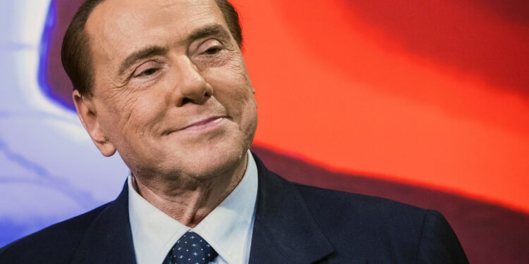 Rome (Italy), 02/03/2018.- (FILE) - Italian former prime minister and leader of 'Forza Italia' party Silvio Berlusconi during the recording of LA7 program 'Bersaglio Mobile' hosted by journalist Enrico Mentana, in Rome, Italy, 02 March 2018 (reissued 12 June 2023). Silvio Berlusconi has died at the age of 86 on 12 June 2023 at San Raffaele hospital in Milan, where he was hospitalized again since last 09 June, sources close to his family told ANSA. The Italian media tycoon and Forza Italia (FI) party founder served as prime minister of Italy in four governments. (Italia, Roma) EFE/EPA/ANGELO CARCONI