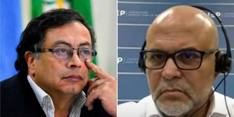 Presidente Gustavo Petro y Salvatore Mancuso | Foto: Foto Presidencia y pantallazo audiencia JEP