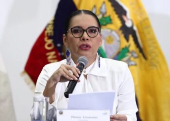 La presidenta del Consejo Nacional Electoral (CNE) de Ecuador, Diana Atamaint