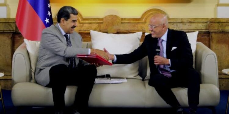 Nicolás Maduro y Jorge Rodríguez. Miraflores.