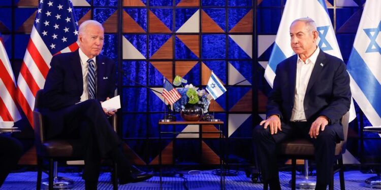 El presidente estadounidense, Joe Biden, y el primer ministro israelí, Benjamín Netanyahu