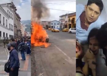 Capturas de los videos de la violencia en Ecuador.