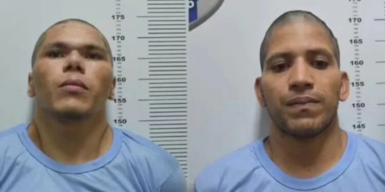 Dos presos que se fugaron de la prisión de Mossoró, Brasil. Foto Secretaria Nacional de Politicas Penais Imagen