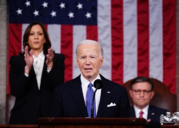 Washington (United States), 08/03/2024.- US President Joe Biden delivers his third State of the Union address to a joint session of Congress in the House Chamber of the US Capitol in Washington, DC, USA, 07 March 2024. EFE/EPA/SHAWN THEW / POOL