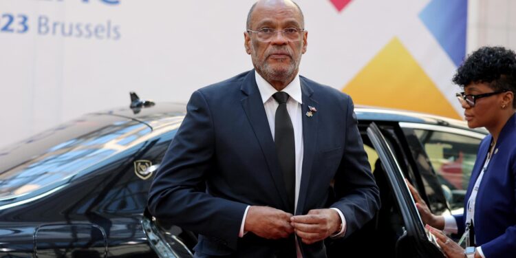 Brussels (Belgium), 18/07/2023.- (FILE) - Haiti's Prime Minister Ariel Henry arrives for the second day of the EU-CELAC Summit of Heads of State and Government in Brussel, Belgium, 18 July 2023 (reissued 12 March 2024). According to a statement from the Caribbean Community and Common Market (CARICOM) regional bloc, Prime Minister of Haiti Ariel Henry resigned. (Bélgica) EFE/EPA/Julien Warnand
