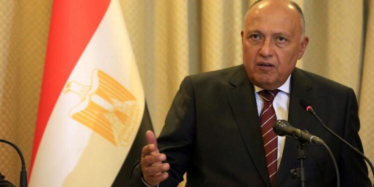 El ministro de Exteriores egipcio, Sameh Shukri,