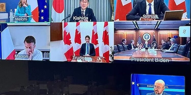 Los líderes del G7 discuten el ataque iraní a Israel en una videoconferencia (Charles MichelXREUTERS).