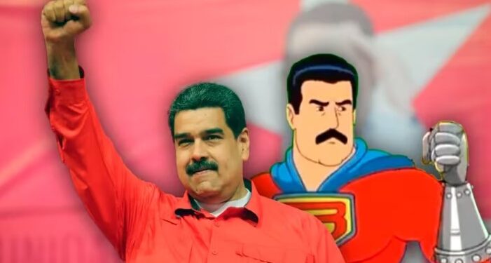 El dictador de Venezuela, Nicolás Maduro y su carictatura de "SuperBigote"