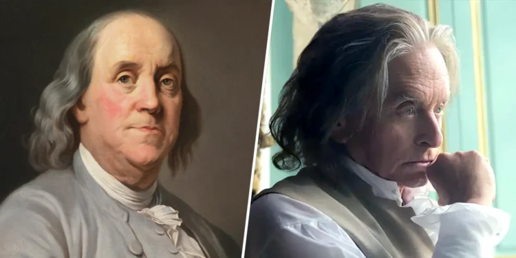 Portrait of Benjamin Franklin , c. 1780. and “Franklin”Getty Images, Apple +