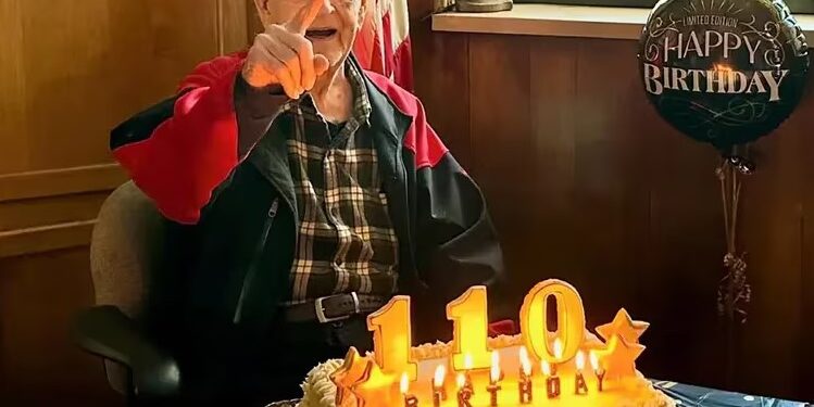 Vincent Dransfield, de 110 años, destaca por su longevidad y vitalidad. Crédito Erica ListaInstagram