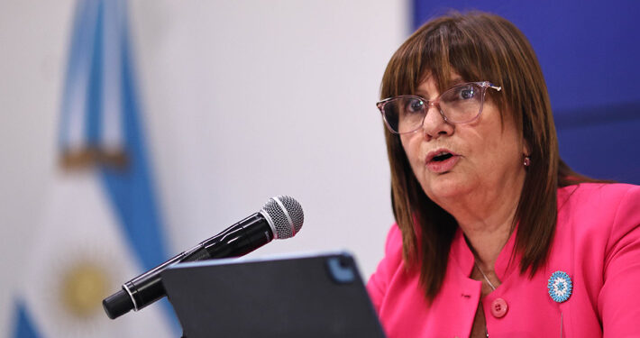 La ministra argentina de Seguridad, Patricia Bullrich