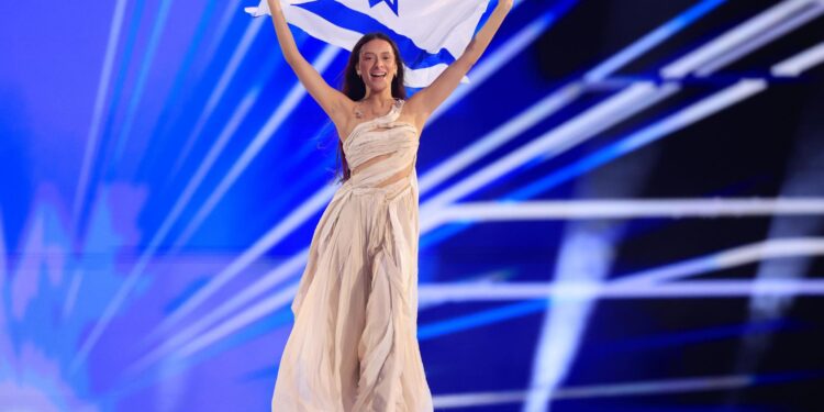 Malmo (Sweden), 11/05/2024.- Eden Golan representing Israel with the song 'Hurricane' during the final dress rehearsal before the final of the 68th edition of the Eurovision Song Contest (ESC) at the Malmo Arena in Malmo, Sweden, 11 May 2024. The final of 2024 Eurovision Song Contest takes place on 11 May. (Suecia) EFE/EPA/ANDREAS HILLERGREN SWEDEN OUT