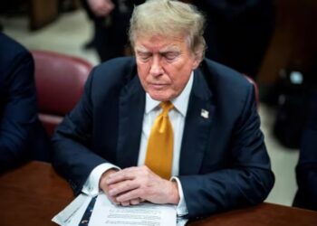 Trump durante un momento del juicio este miércoles (Jabin Botsford/REUTERS)