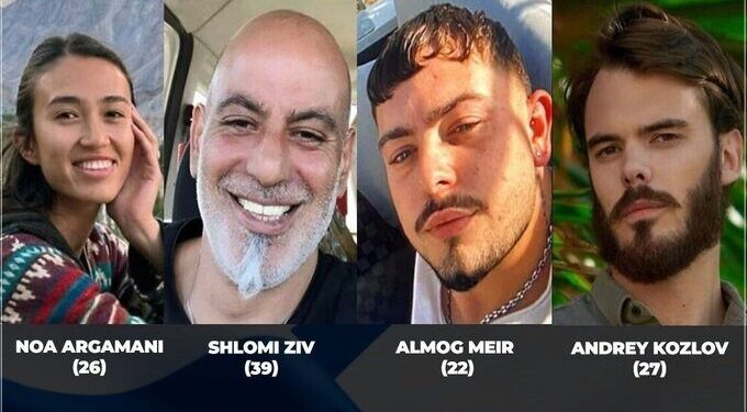 Noa Argamani (26), Almog Meir Jan (22), Andrey Kozlov (27) y Shlomi Ziv (39).