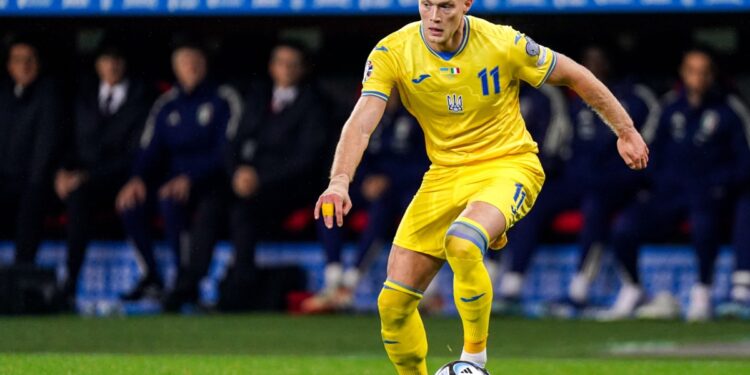 Artem Dovbyk of Ukraine during the UEFA Euro 2024, Qualifiers Group C football match between Ukraine and Italy on November 20, 2023 at BayArena in Leverkusen, Germany - Photo Joris Verwijst / Orange Pictures / DPPI
Joris Verwijst / Orange Pictures / AFP7 / Europa Press
(Foto de ARCHIVO)
20/11/2023 ONLY FOR USE IN SPAIN