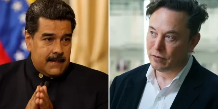 Nicolás Maduro, Elon Musk. Collage.