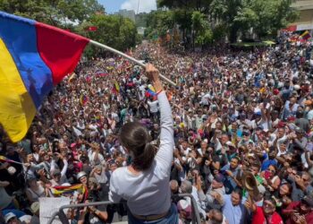 María Corina Machado. Las Mercedes. Foto captura de video.