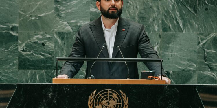 New York (United States), 24/09/2024.- Chilean President Gabriel Boric Font speaks during the General Debate of the 79th session of the United Nations General Assembly at United Nations Headquarters in New York, New York, USA, 24 September 2024. The annual high-level General Debate gathers world leaders from 24 to 28 September, and 30 September under the theme, 'Leaving no one behind: acting together for the advancement of peace, sustainable development and human dignity for present and future generations'. (Nueva York) EFE/EPA/OLGA FEDOROVA