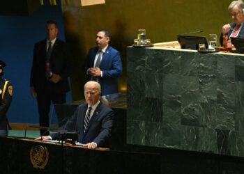 US President Joe Biden speaks during the 79th Session of the United Nations General Assembly at the United Nations headquarters in New York City on September 24, 2024. (Photo by ANDREW CABALLERO-REYNOLDS / AFP)