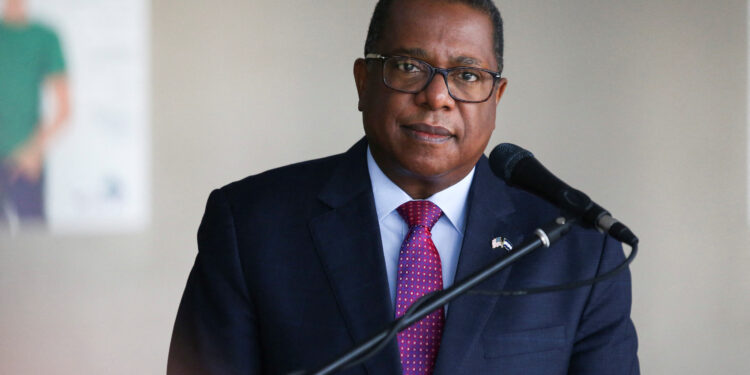 United States Assistant Secretary of State for Western Hemisphere Affairs Brian A. Nichols listens to a question during a news conference, in San Salvador, El Salvador October 27, 2023. REUTERS/Jose Cabezas/File Photo