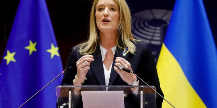 La presidenta del Parlamento Europeo, Roberta Metsola.