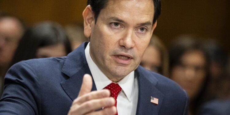 Washington (United States), 15/01/2025.- Republican Senator from Florida Marco Rubio, President-elect Donald Trump's nominee for Secretary of State, testifies during a Senate Foreign Relations Committee confirmation hearing, at the US Capitol in Washington, DC, USA, 15 January 2025. Senator Rubio is expected to be confirmed to Secretary of State on a bipartisan vote, and will likely be one of the first Cabinet nominees confirmed by Senate Republicans for the incoming Trump Administration. EFE/EPA/GRAEME SLOAN