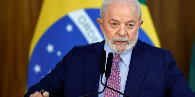 FILE PHOTO: Brazil's president Luiz Inacio Lula da Silva attends a press conference at the Planalto Palace in Brasilia, Brazil, November 1, 2023. REUTERS/Adriano Machado/File Photo