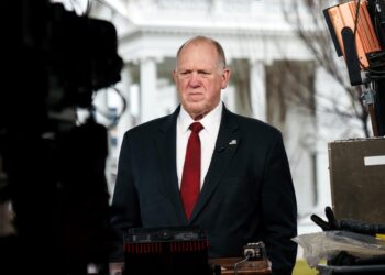 WASHINGTON (United States), 06/02/2025.- Tom Homan, former Director of Immigration and Customs Enforcement and President Trump's 'border czar' gives remarks to the press outside the West Wing of the White House in Washington DC, USA, 06 February 2025. EFE/EPA/WILL OLIVER